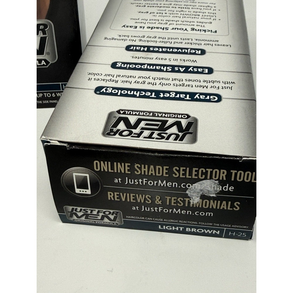 Just For Men Shampoo-In Hair Color, H-25 Light Brown, Gray Coverage (Pack of 2) - Picture 3 of 6